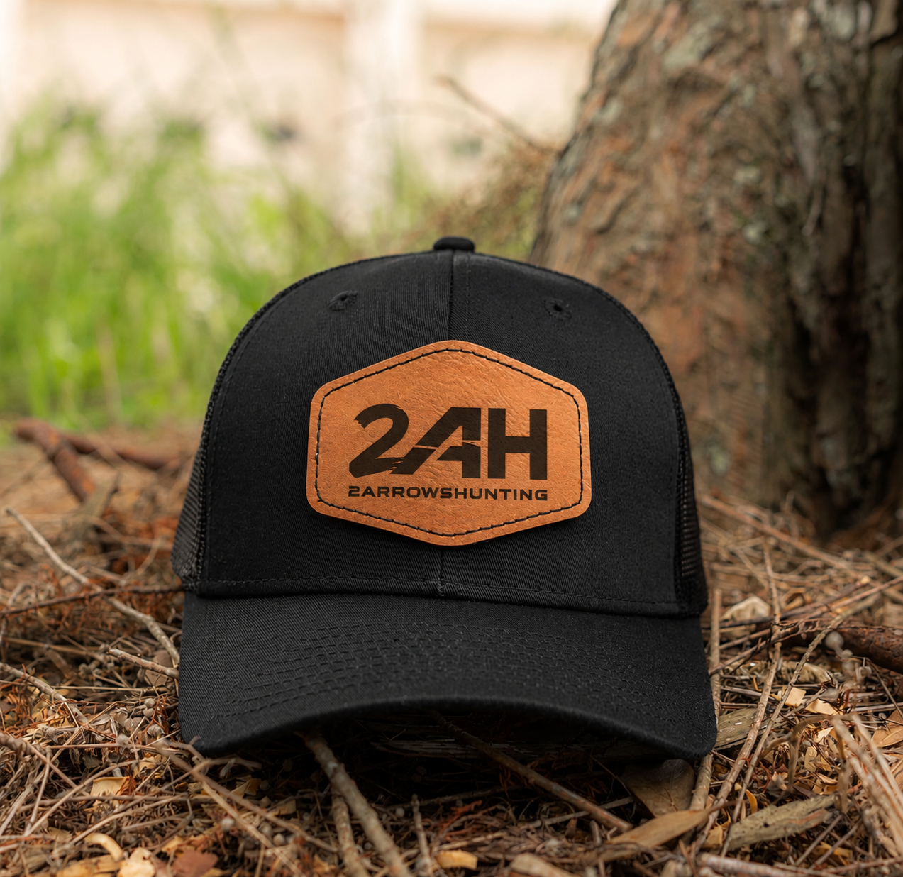 2AH Leather Patch Trucker Hat